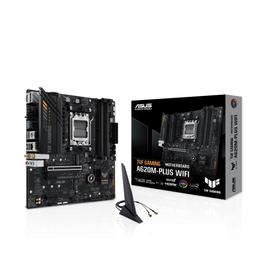 ASUS TUF GAMING A620M-PLUS WIFI, 4xDDR5, 2x M.2, HDMI, 2xDP, Wi-Fi 6, Bluetooth v5.3, AM5 Soket GAMING Anakart