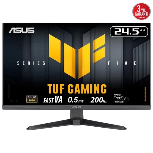 ASUS TUF GAMING VG257Q5A 24,5" 0.5ms, 200Hz, Full HD, DP, 2xHDMI, Hoparlör, VA Panel, ELMB Sync Premium, GAMING Monitör