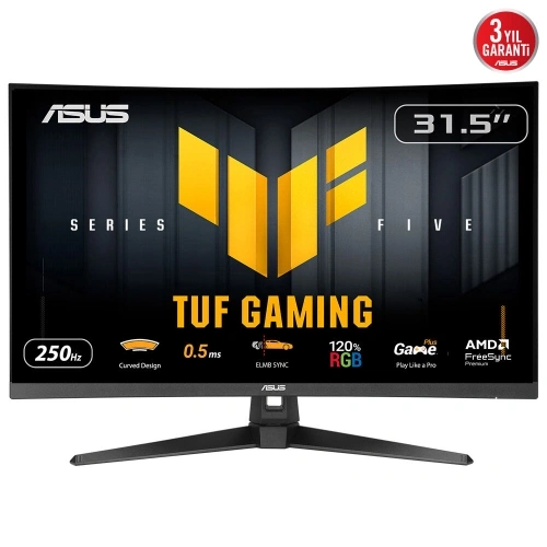 Asus Tuf Gamıng Vg32vQm5b 31,5" 0,5ms, 250hz, Fullhd Curved, Dp, 2xhdmı, Va Panel, 1500r, Display Widget Center, Gamıng Monitör