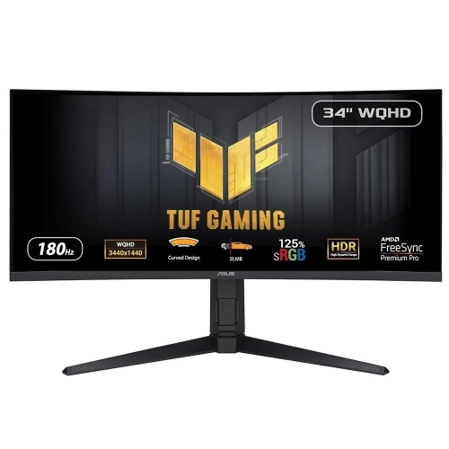 ASUS TUF GAMING VG34VQL3A 34" 1ms, 180Hz, WQHD Curved, 2xDP, 2xHDMI, USB, VA Panel, 1500R, Display HDR 400, GAMING Monitör
