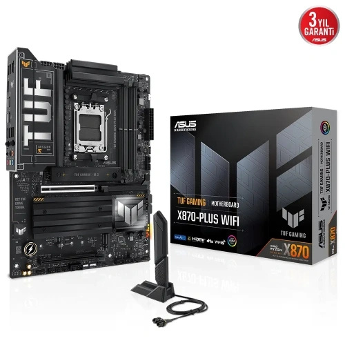 Asus Tuf Gamıng X870-plus Wıfı, 4xddr5, 4xm.2, Hdmı, Dp, Type-c, Wi-fi 7, Bluetooth V5.4, Am5 Soket Gamıng Anakart