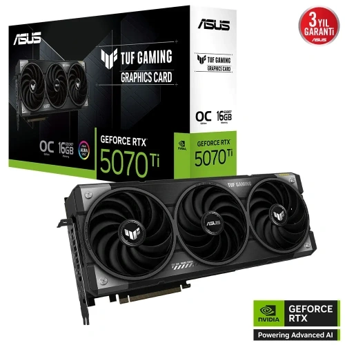 Asus Tuf-rtx5070tı-o16g-gamıng, 16gb, 256bit, Gddr7, 2xhdmı, 3xdp Gamıng Ekran Kartı