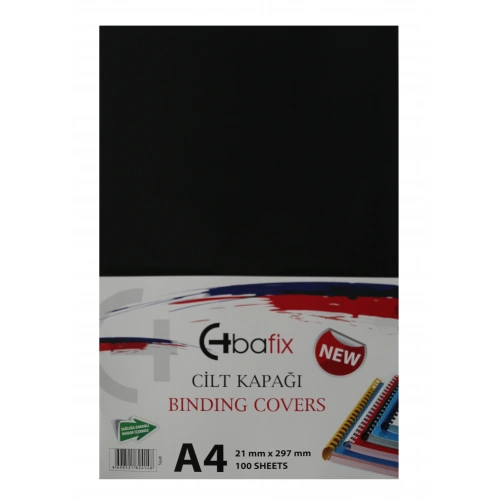 Bafix Cilt Kapağı Plastik Opak A4 160 Mıc Siyah
