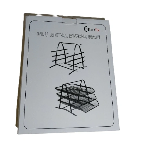 Bafix Evrak Rafı Metal Perforeli 3 Lü Siyah Bfx-mer9205s
