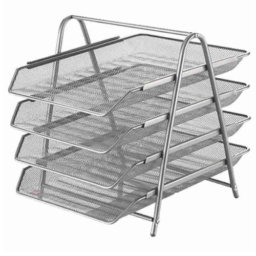 Bafix Evrak Rafı Metal Perforeli 4 Lü Siyah Bfx-mer9206g