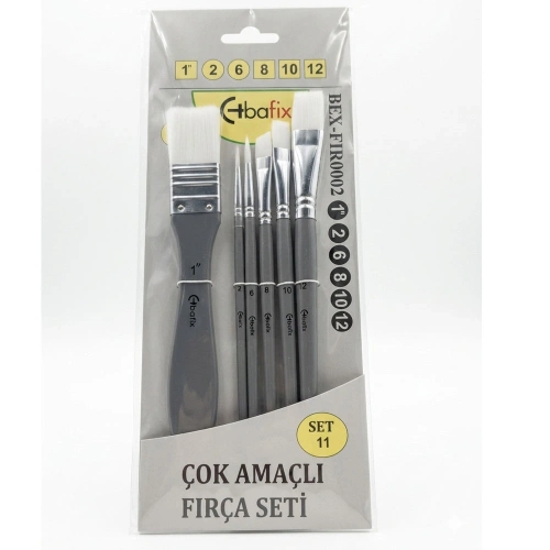 Bafix Fırça Seti Set-11 Gri (1,2,6,8,10,12) 6 Lı Bfx-fır0002