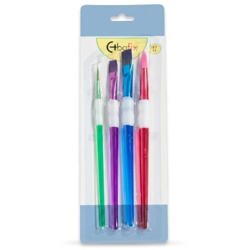 Bafix Fırça Seti Set-13 Şeffaf Renkli 4 Lü Bfx-fır0004