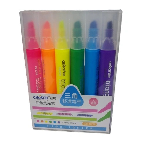 Bafix Fosforlu Kalem Kalem Tipi Chosch 6 Renk 6 Lı Blister Cs-h712