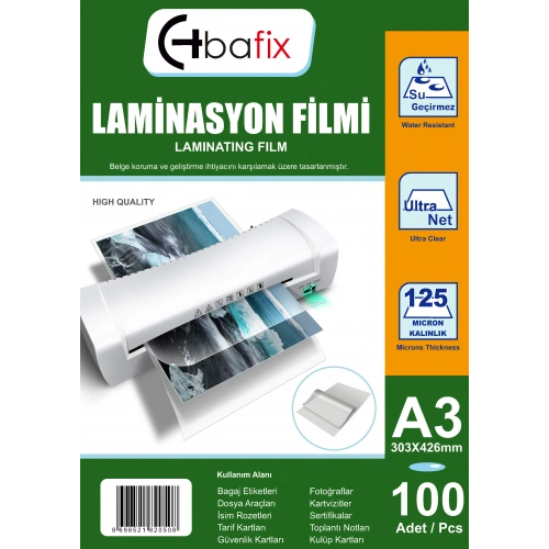 Bafix Laminasyon Filmi A3 125 Mıc 303-426