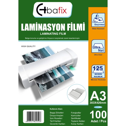 Bafix Laminasyon Filmi A3 125 MIC 303-426