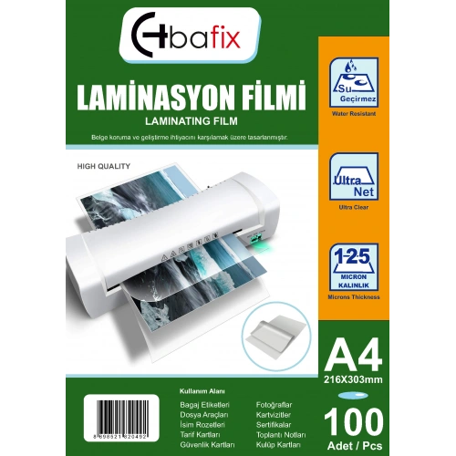 Bafix Laminasyon Filmi A4 125 Mıc 216-303