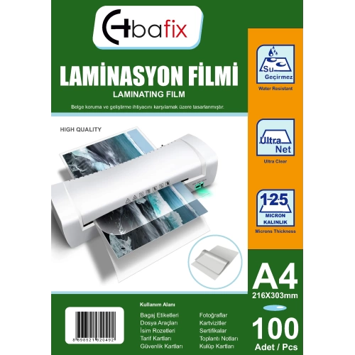 Bafix Laminasyon Filmi A4 125 Mıc 216-303