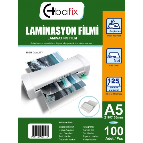 Bafix Laminasyon Filmi A5 125 Mıc 216x155