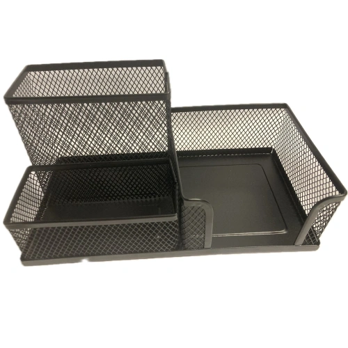 Bafix Masa Üstü Organizer Kalemlik Metal Perforeli 3 Bölmeli Siyah Bfx-mmk805s