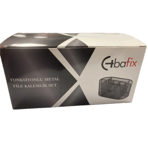 Bafix Masa Üstü Organizer Kalemlik Metal Perforeli Fonksiyonlu Siyah Bfx-mmk9059s