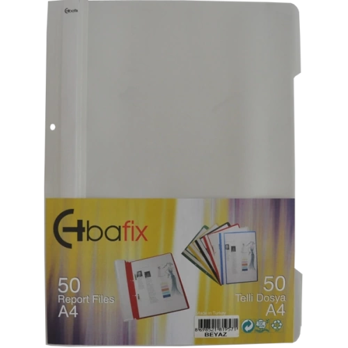 Bafix Telli Dosya Plastik XL Beyaz A4