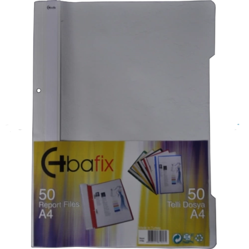 Bafix Telli Dosya Plastik XL Gri A4