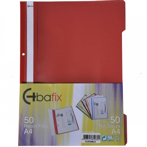 Bafix Telli Dosya Plastik Xl Kırmızı A4