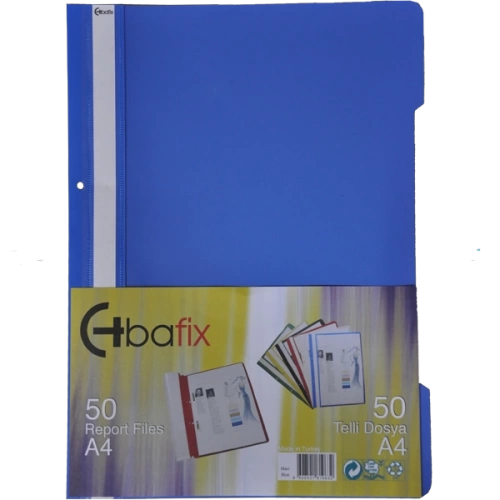 Bafix Telli Dosya Plastik XL Mavi A4