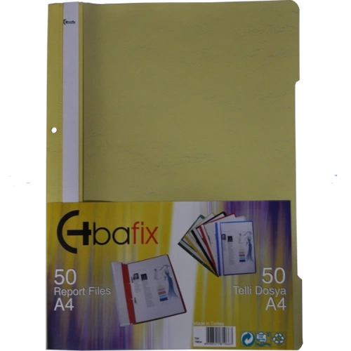 Bafix Telli Dosya Plastik XL Sarı A4