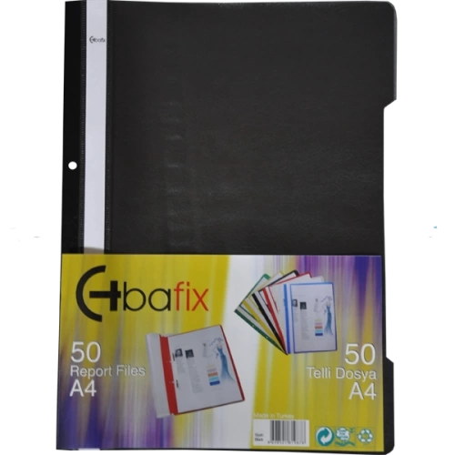Bafix Telli Dosya Plastik XL Siyah A4