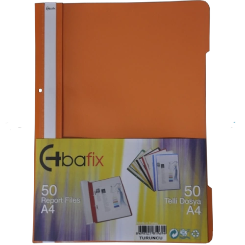 Bafix Telli Dosya Plastik XL Turuncu A4
