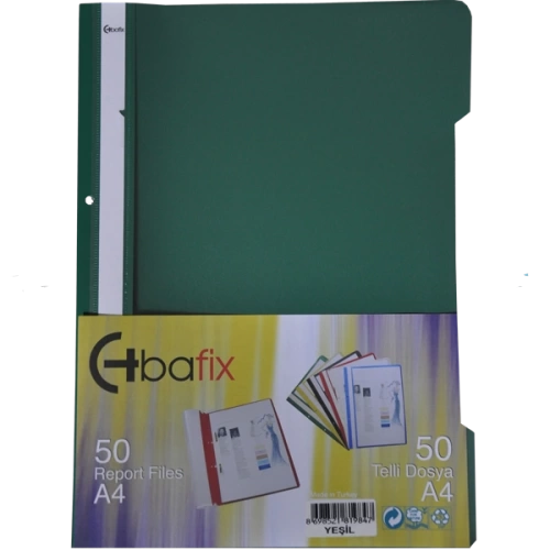Bafix Telli Dosya Plastik XL Yeşil A4