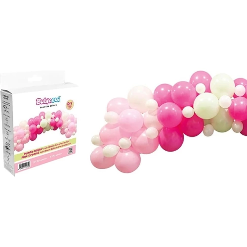 Balonevi Pembe Düşler Asorti Balon Dekorasyon Seti 70 Li