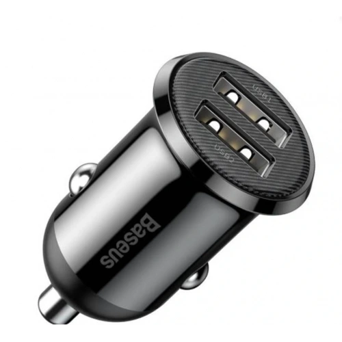 Baseus CCALLP-01 Grain Pro 2xUSB 4.8A Araç Şarj Cihazı-Siyah