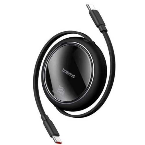 Baseus Free2 Draw Mini Siyah P10364500111-00 1mt 100w Pd Makaralı Type-c To Type-c Şarj Kablosu