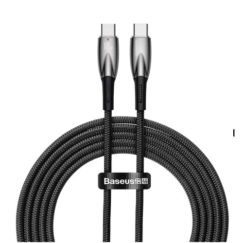 Baseus Glimmer Series Siyah Cadh000001 1mt 20w Type-c To Lightning Şarj Kablosu Örgülü