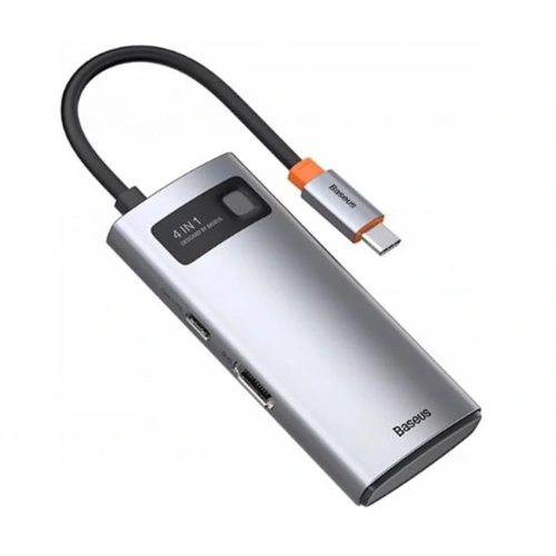 Baseus Metal Gleam 4-in-1 Type-c Hub-gri (wkwg070113)