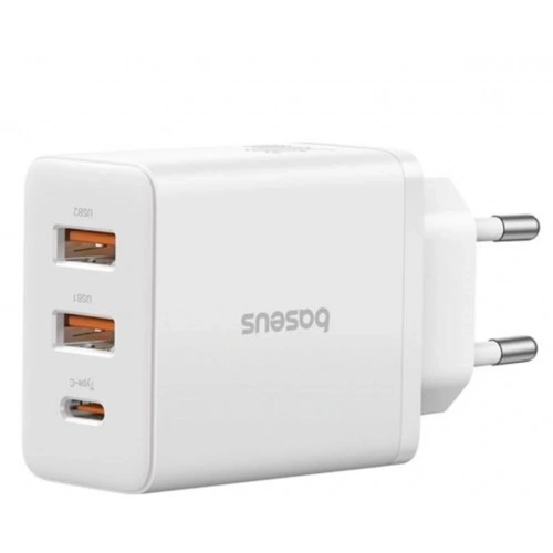 BASEUS P10111402213-00 Cube Hızlı 2 USB-A + Type-C 30W Şarj Cihazı Beyaz