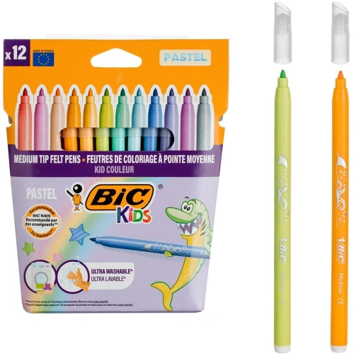 Bic Kıd Couleur Keçeli Boya Kalemi Pastel 12 Renk 520084
