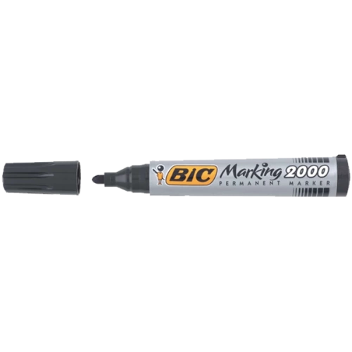 Bic Markör Permanent 1.7 MM Yuvarlak Uçlu Siyah 2000 09