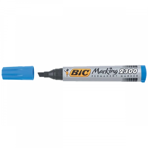 Bic Markör Permanent Kesik Uçlu Mavi 2300 06