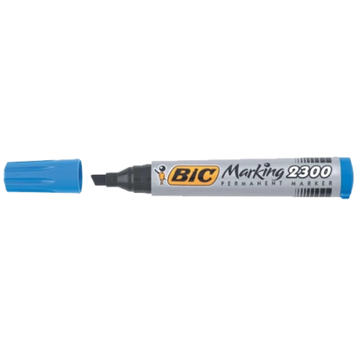 Bic Markör Permanent Kesik Uçlu Mavi 2300 06