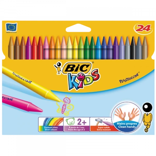 Bic Pastel Boya Plastidecor Karton Kutu Yuvarlak 24 Renk 829772