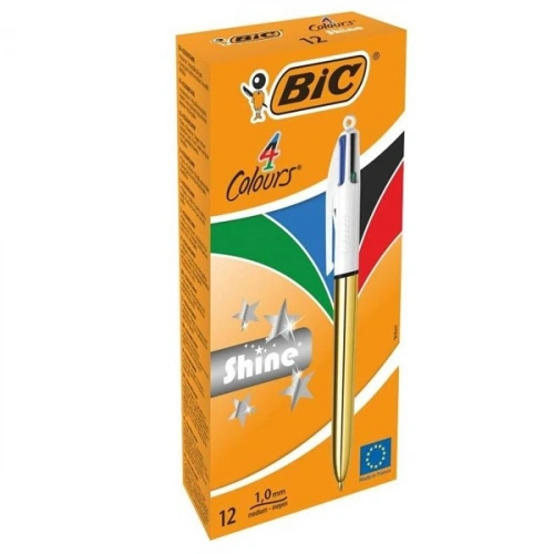 Bic Tükenmez Kalem Shıne 4 Colours Altın Gövde 12 Li 964774