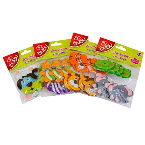 Bu-bu 3d Keçe Sticker Oynar Göz.hayv.kaf.12 Li Bubu-sts020