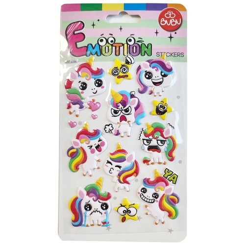 Bu-Bu Emotıons Puffy Stıckers Unıcorn 10.9x20.5 BUBU-SWP-2702
