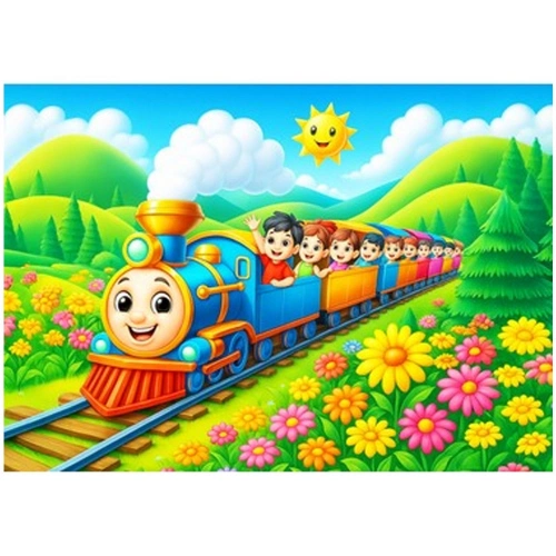 Ca Games Puzzle Renkli Tren Ahşap Caahs-3509