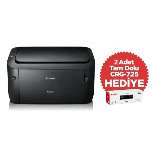 CANON i-SENSYS LBP6030B, Lazer Yazıcı (Siyah), Orjinal +2adet CRG725 Toner Hediyeli (Dakikada 18 Sayfa) ORİJİNAL TONERLİ
