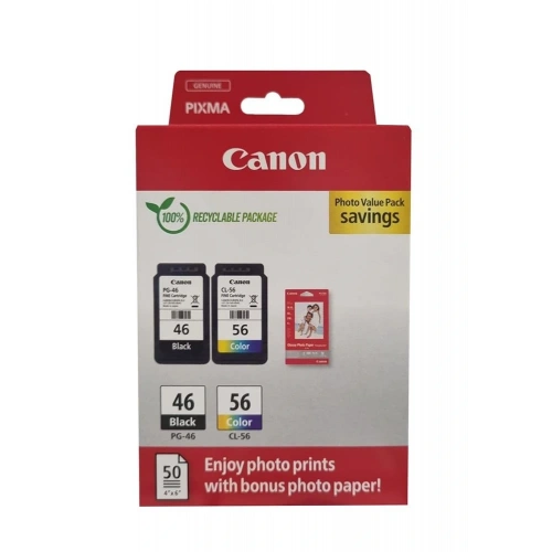 Canon Pg-46 Cl-56 Multipack 2li Mürekkep Kartuş 50 Adet 10x15 Fotoğraf Kağıdı Hediyeli
