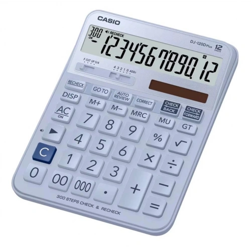 Casio Dj-120d Plus Açık Mavi İşlem Kontrollü 12 Hane Masa Üstü Hesap Makinesi