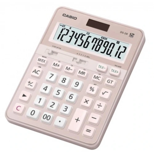 Casio DS-2B-PK Pembe Profesyonel 12 Hane Masa Üstü Hesap Makinesi