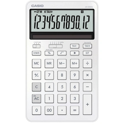 Casio Jw-200dQ-we 12 Hane İpeksi Beyaz Masa Üstü Hesap Makinesi