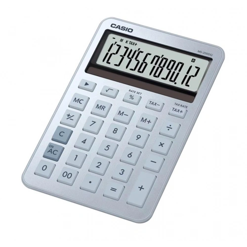 Casio Ms-200dQ-bu 12 Hane Buz Mavisi Masa Üstü Hesap Makinesi