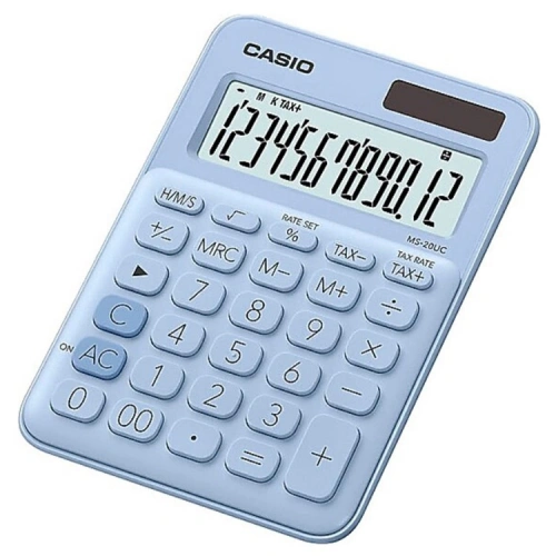 Casio MS-20UC-LB 12 Hane Açık Mavi Masaüstü Hesap Makinesi