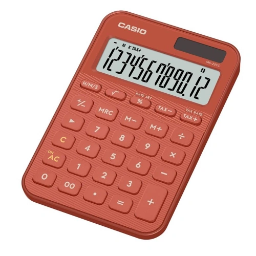 Casio Ms-20yc-rd 12 Hane Kırmızı Masa Üstü Hesap Makinesi